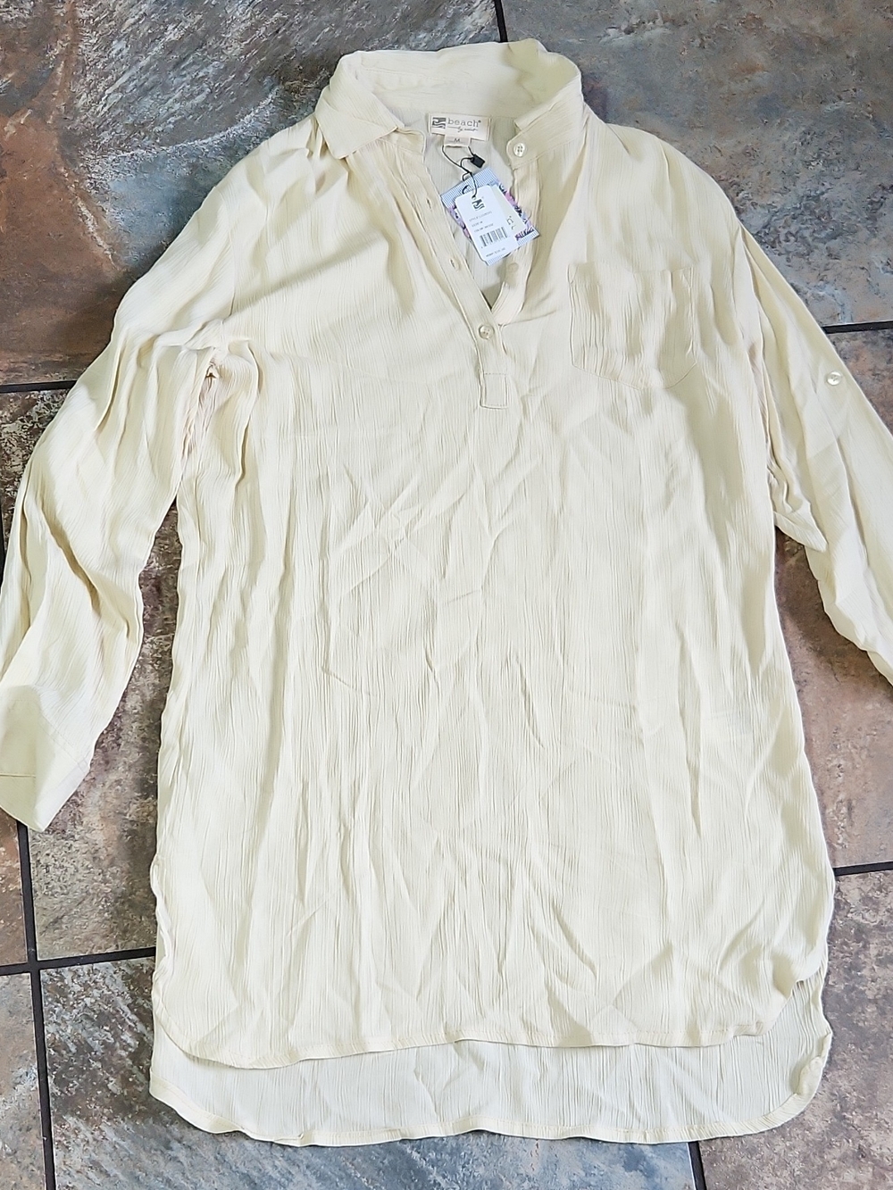 Beach By Exist Cream Lightweight Swim Coverup Tunic